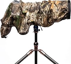 Large camo rain cover for DSLR and mirrorless cameras