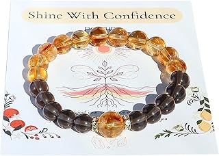 Handmade Citrine and Smoky Quartz Beaded Bracelet