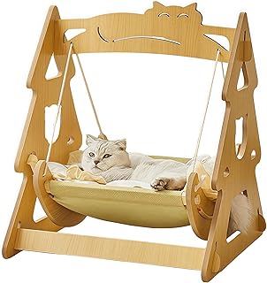 Comfortable Wooden Cat Hammock with Soft Mattress
