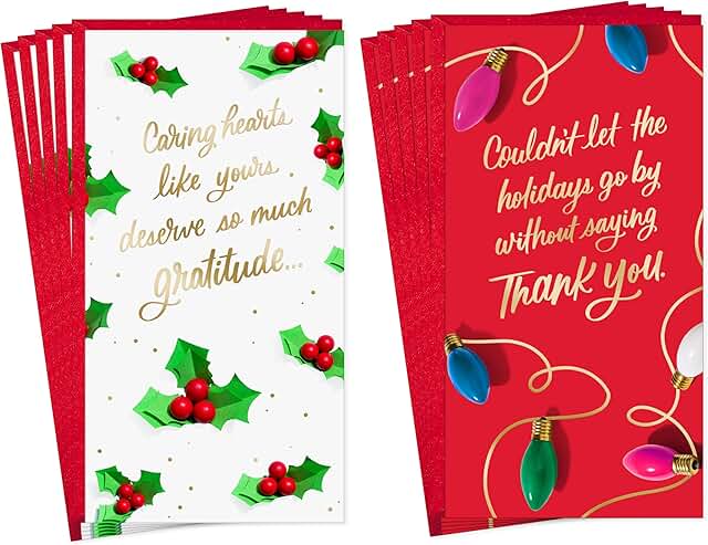Holiday Gift Card Holders for Teachers and Caregivers (10 Pack)