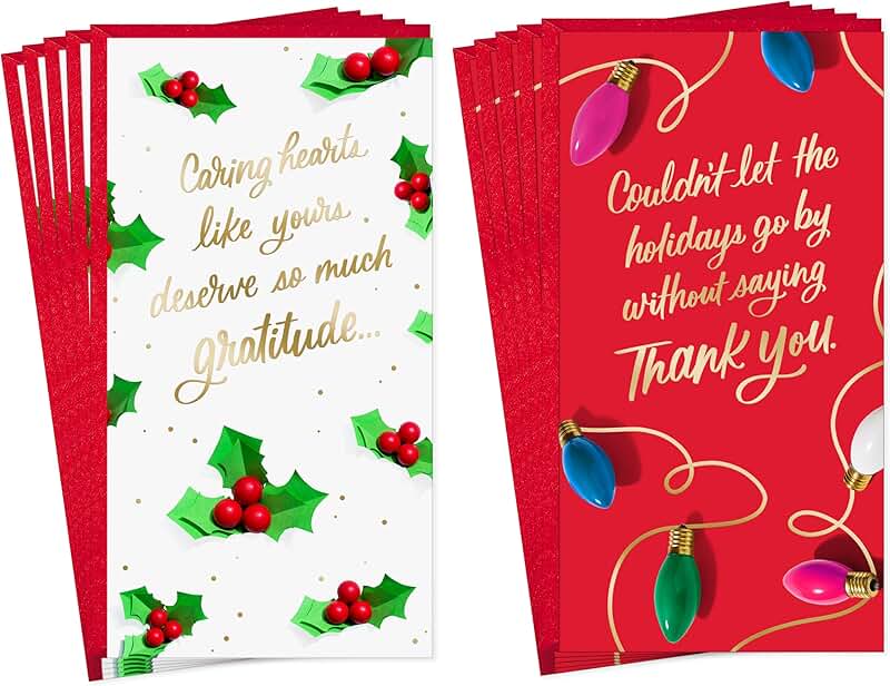 Holiday Gift Card Holders for Teachers and Caregivers (10 Pack)