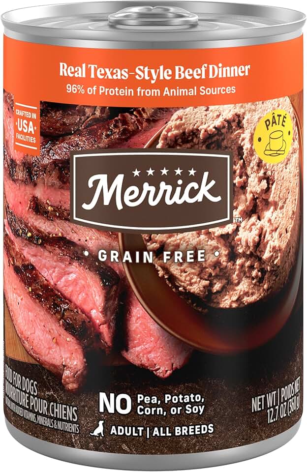 Grain-Free Natural Canned Dog Food with Beef, 12 Pack