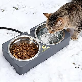 Heated Outdoor Cat and Dog Food and Water Bowls