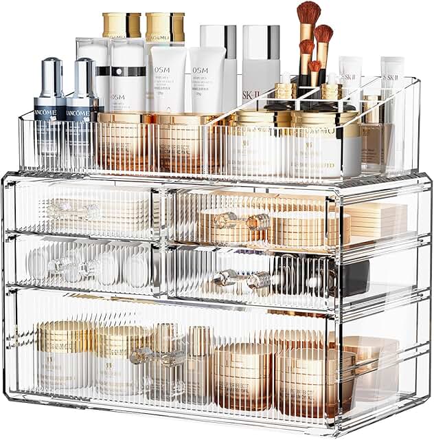 Stackable Acrylic Organizer with Five Drawers
