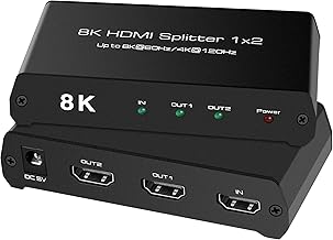 8K/4K HDMI Splitter 1 In 2 Out, Mirror Only