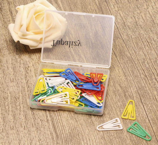 Small Creative Plastic Triangle Paper Clip Holder, 50 Pieces