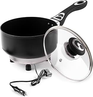 12V Non-Stick Saucepan with Glass Lid, 2 Quart