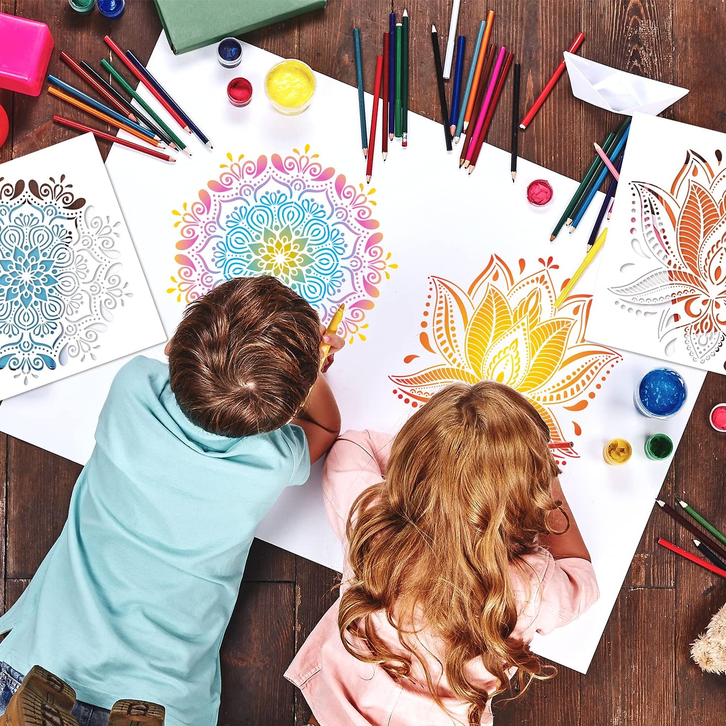 9 Pack 12 Inch Large Reusable Art Stencils