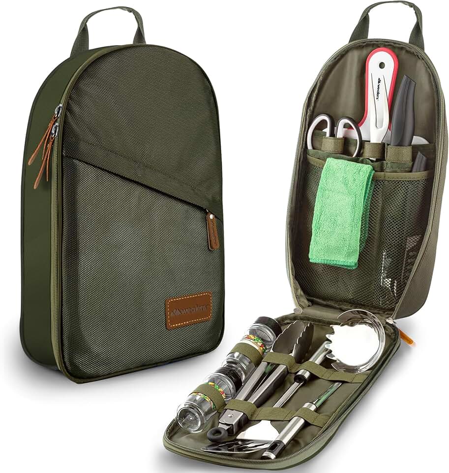 Portable Camp Kitchen Utensil Set for Travel and Camping