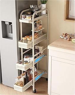 Slim 4-Tier Storage Cart with Pull-Out Baskets