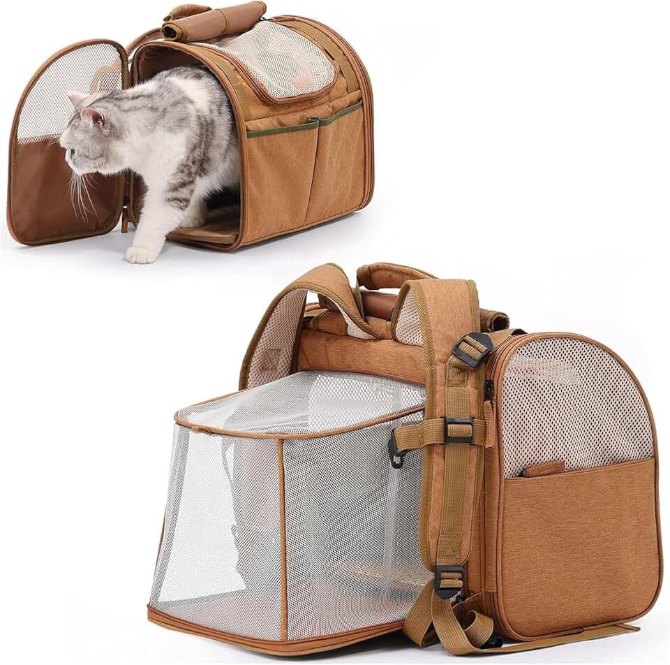 Large Expandable Cat and Small Dog Backpack Carrier
