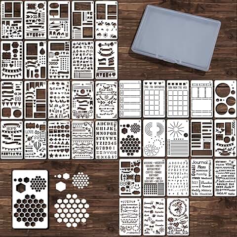 38-Piece Letter and Number Stencils with Storage Box
