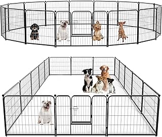 Foldable Metal Dog Playpen with Door for Indoor and Outdoor Use