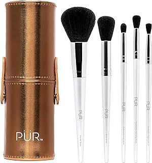 5-Piece Makeup Brush Set with Holder Case