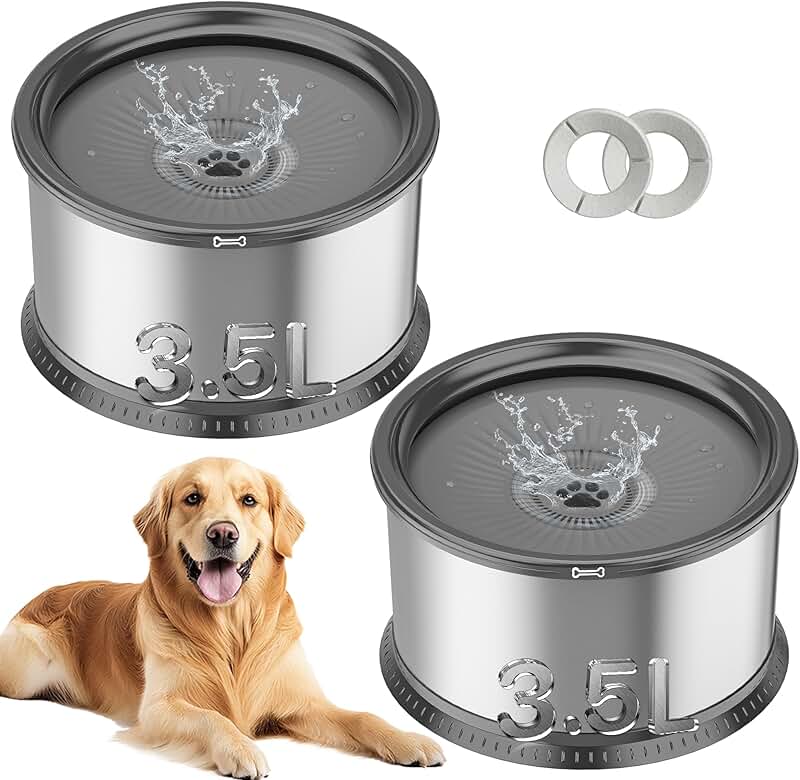 2-Pack Stainless Steel Dog Water Bowls for Small to Large Dogs