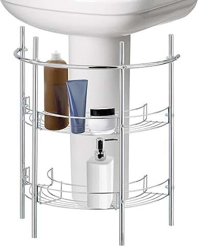 Chrome Metal Under-Sink Bathroom Storage Organizer