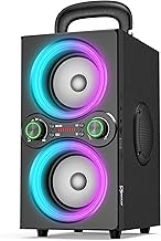 Portable 80W Bluetooth Speaker with Lights and Bass