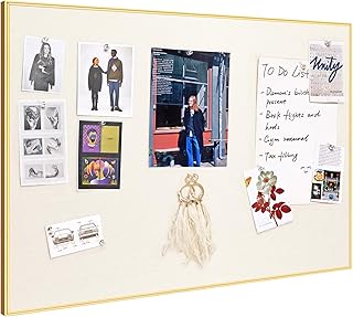 30x20 inch Oatmeal White Fabric Cork Board with Frame