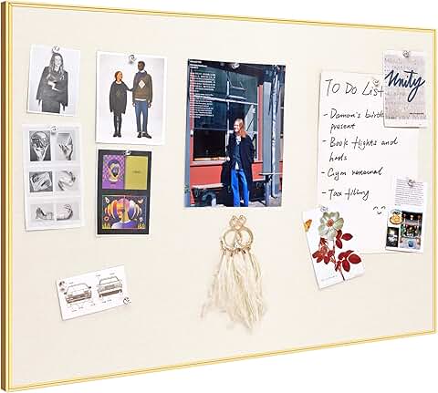 30x20 inch Oatmeal White Fabric Cork Board with Frame