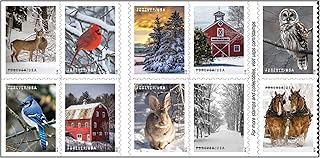 Book of 20 First Class Winter Scenes Postage Stamps