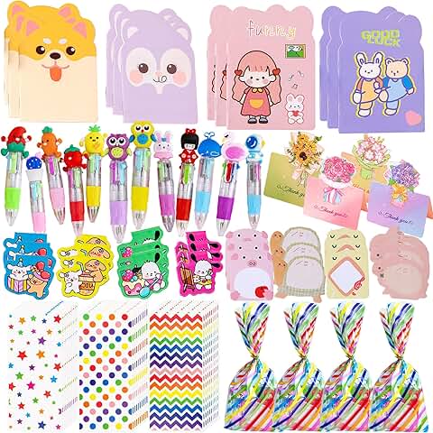 12 Kids Birthday Goodie Bags with Notebooks and Pens