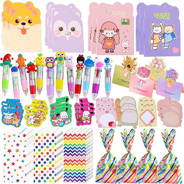 12 Kids Birthday Goodie Bags with Notebooks and Pens