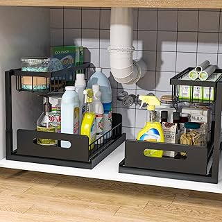 2-Pack Under Sink Pull-Out Storage Shelves