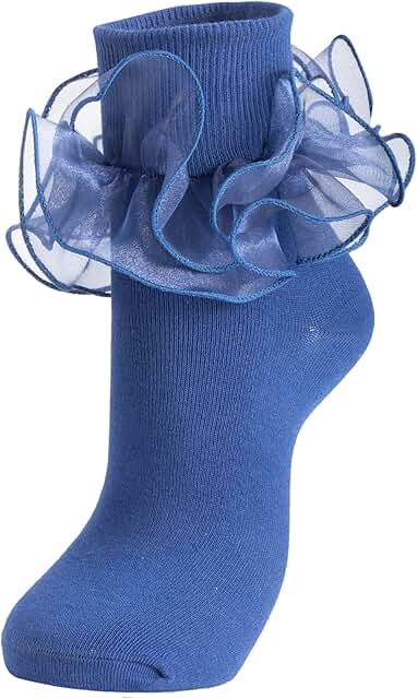 Women’s Ruffle Socks with Turn Cuff and Double Lace