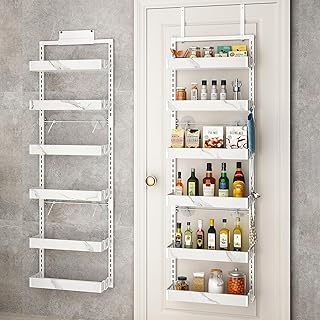 Over-the-Door 6-Tier Pantry Organizer in White Marble