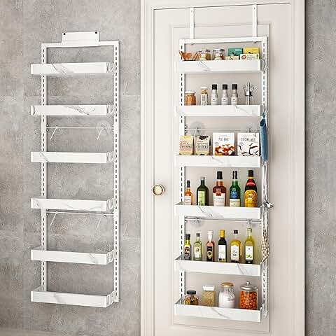 Over-the-Door 6-Tier Pantry Organizer in White Marble