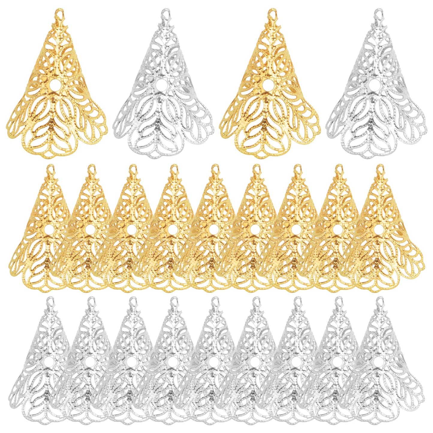 20 Pieces Long Flower Bead Caps for Jewelry Making