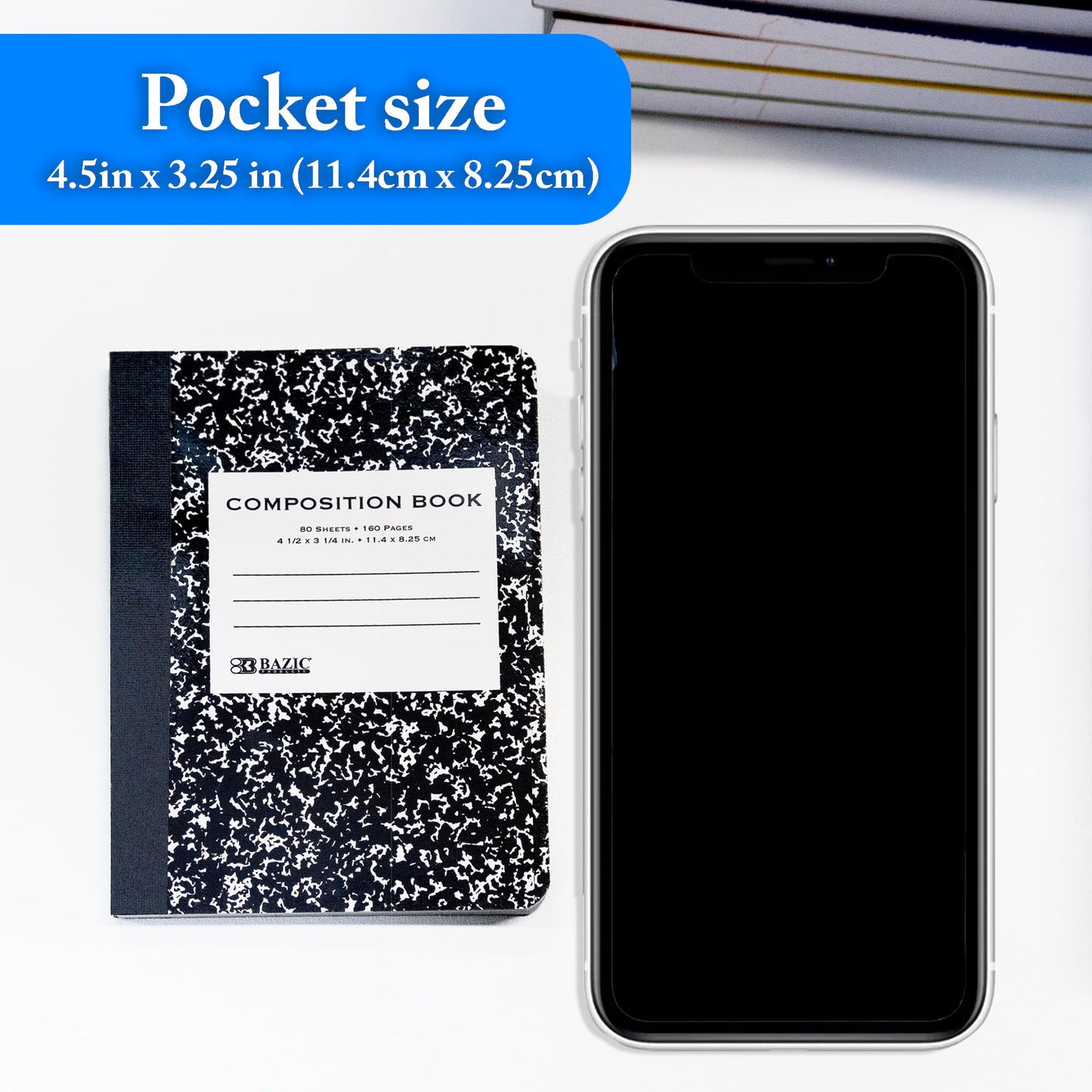 Small marble memo notebook, 80 sheets, 2 packs