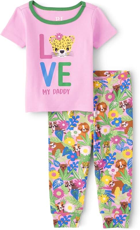 Baby Girls' Short Sleeve Top and Pants Pajama Set