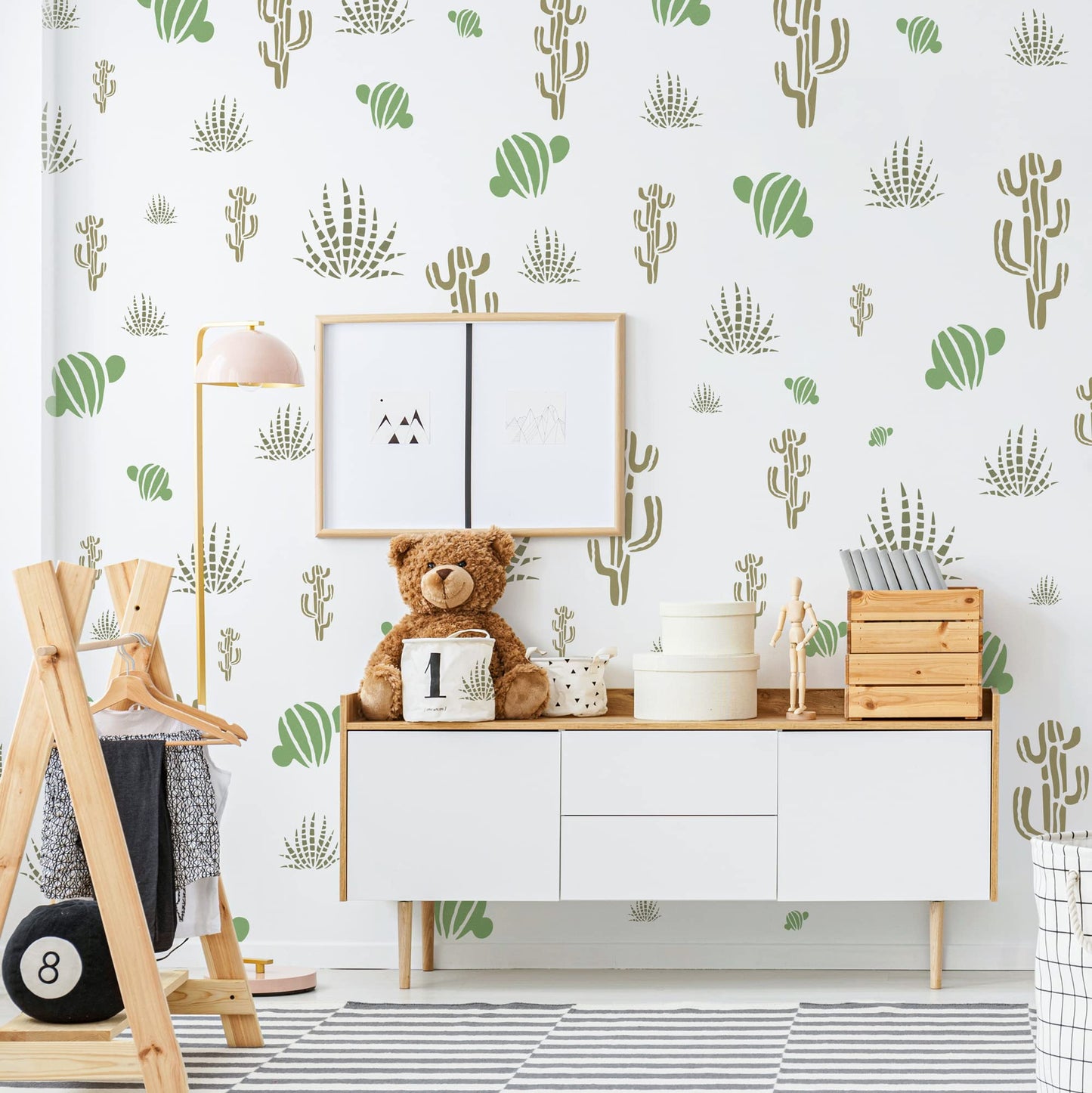 5 pcs Reusable Plastic Sheets Cactus Opuntia Pattern
