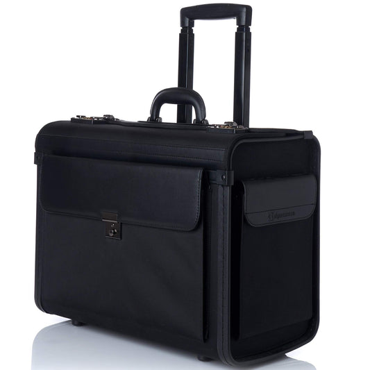 Rolling 17-inch black laptop briefcase with wheels