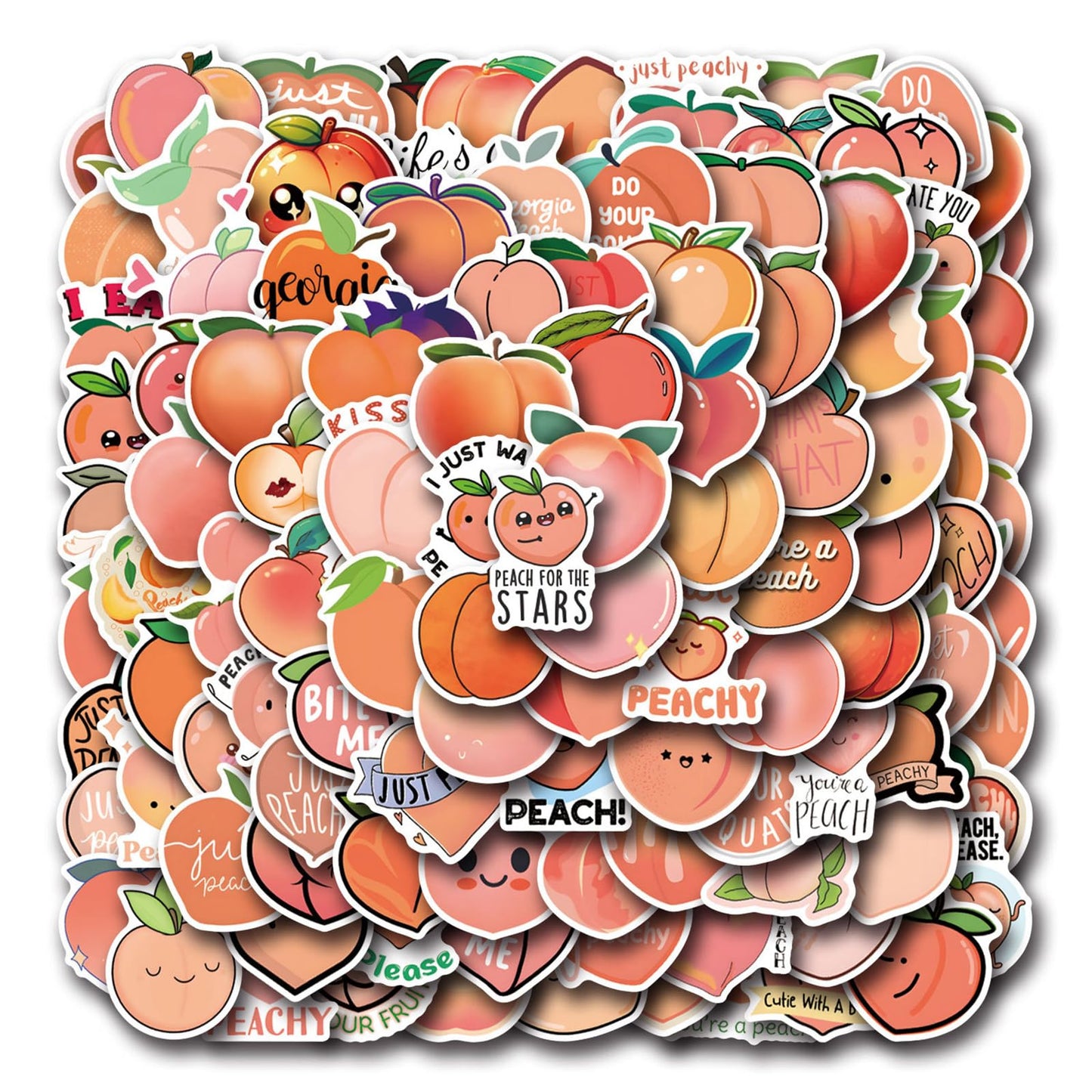 110 Peach Vinyl Stickers for Kids and Teens