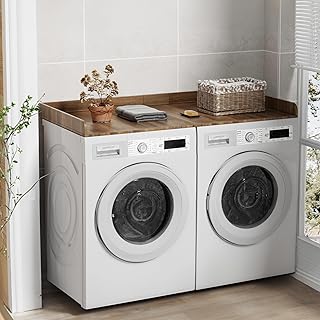 Foldable Laundry Countertop with Shelf and Non-Slip Mats