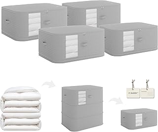 4-Piece 3-Layer Compressible Storage Bag in Gray