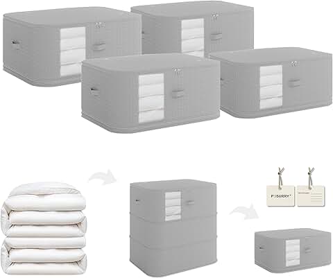 4-Piece 3-Layer Compressible Storage Bag in Gray