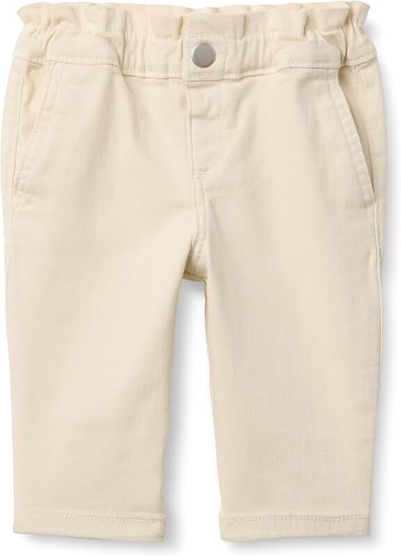 Toddler Girls' Ivory Straight Leg Jeans with Ruffle, 2T