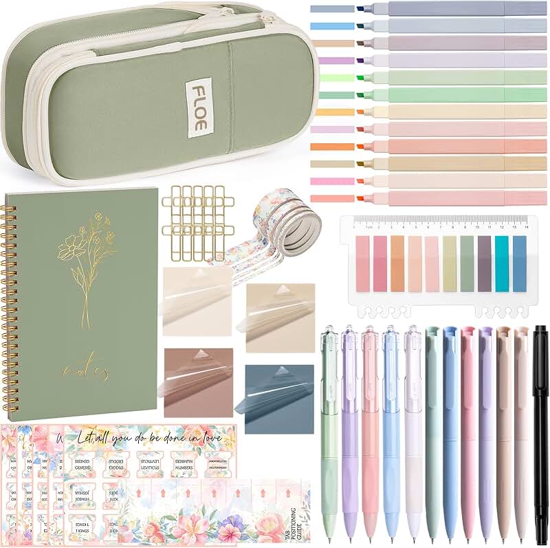 Bible Study Supplies Kit with Highlighters and Pens