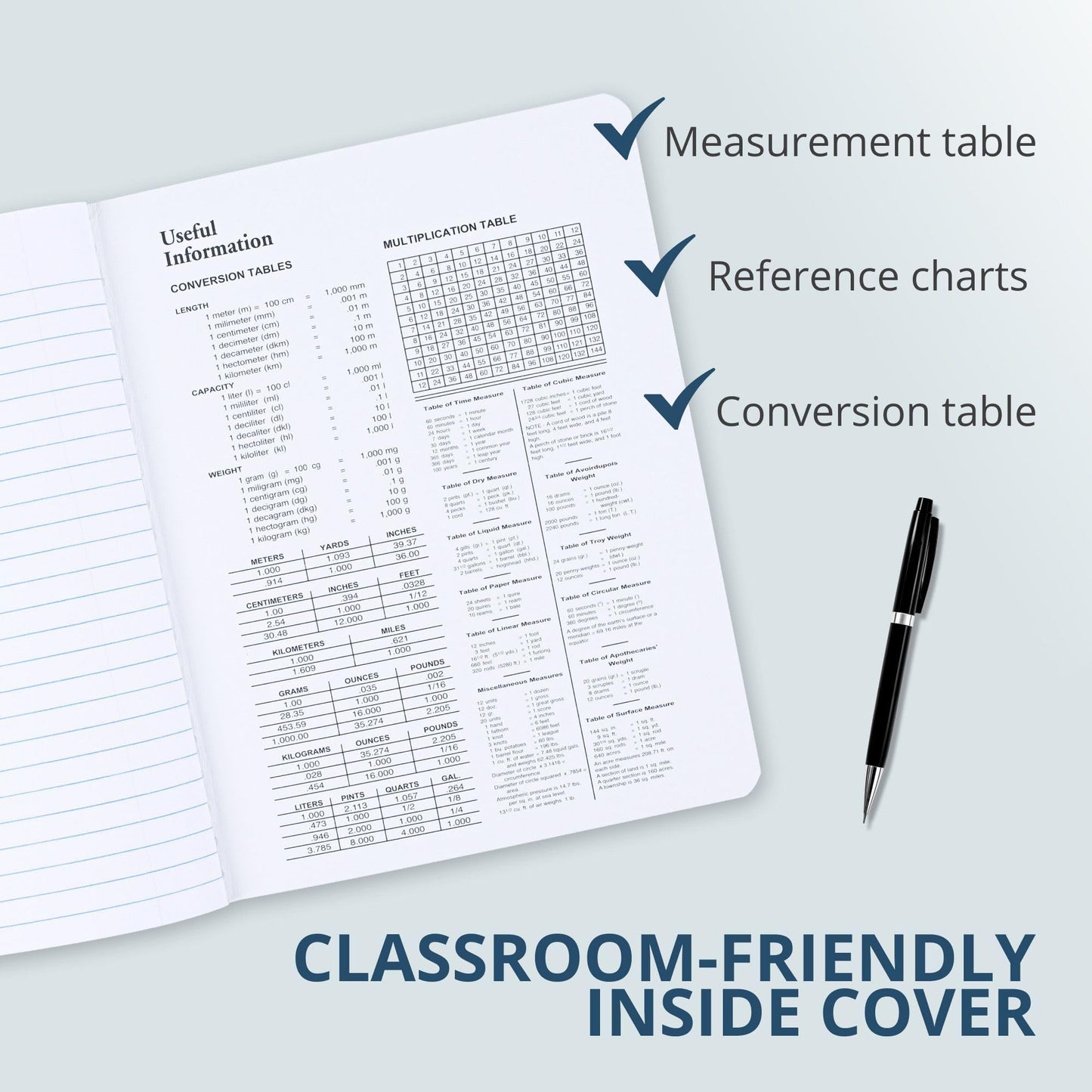 Black Marble Hard Cover Composition Notebook, 9.75" x 7.5"