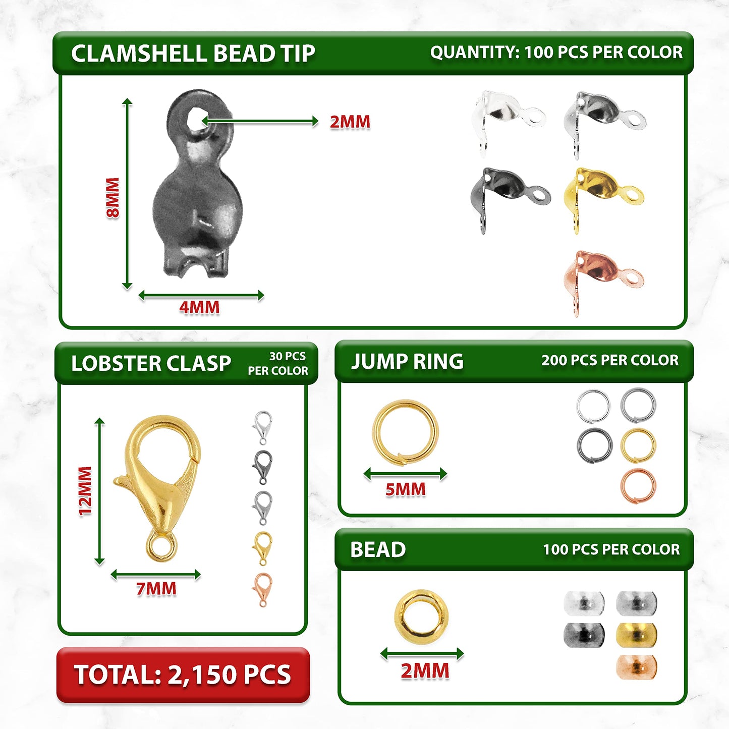 Metal Bead Tips and Crimp Covers for Jewelry Making
