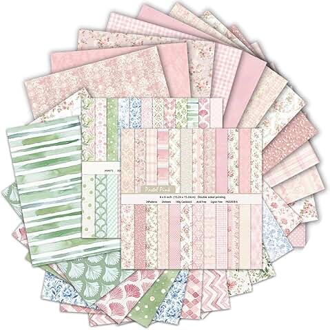 48 Sheets of 12x12 Pink Floral Scrapbook Paper