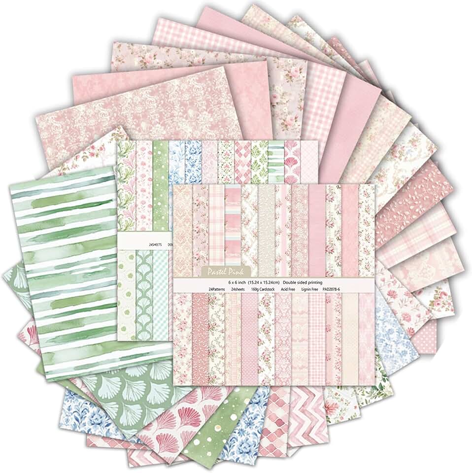 48 Sheets of 12x12 Pink Floral Scrapbook Paper