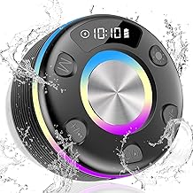 Portable Bluetooth Shower Speaker with 360° Sound and Lights