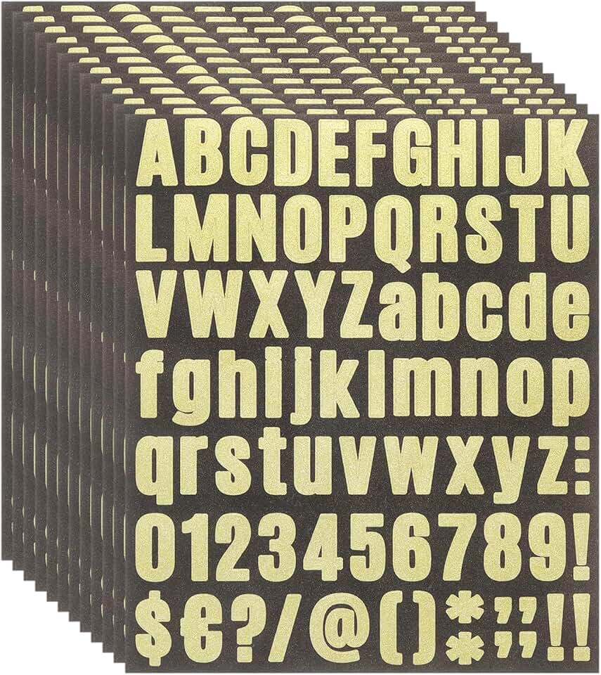912-Piece Glitter Letter Sticker Set for Crafts and Decor