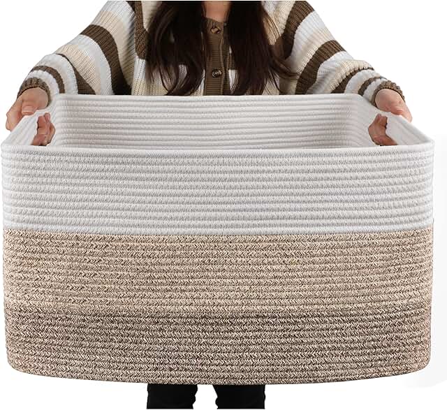 Large Rectangle Woven Basket for Storage