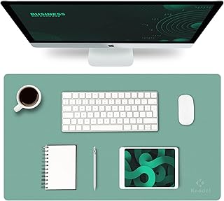 Small Green Leather Desk Mat for Office Use