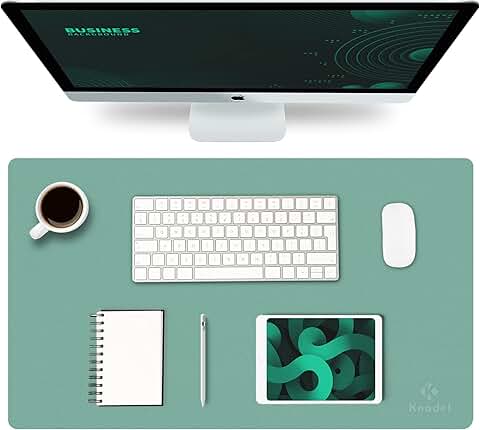 Small Green Leather Desk Mat for Office Use